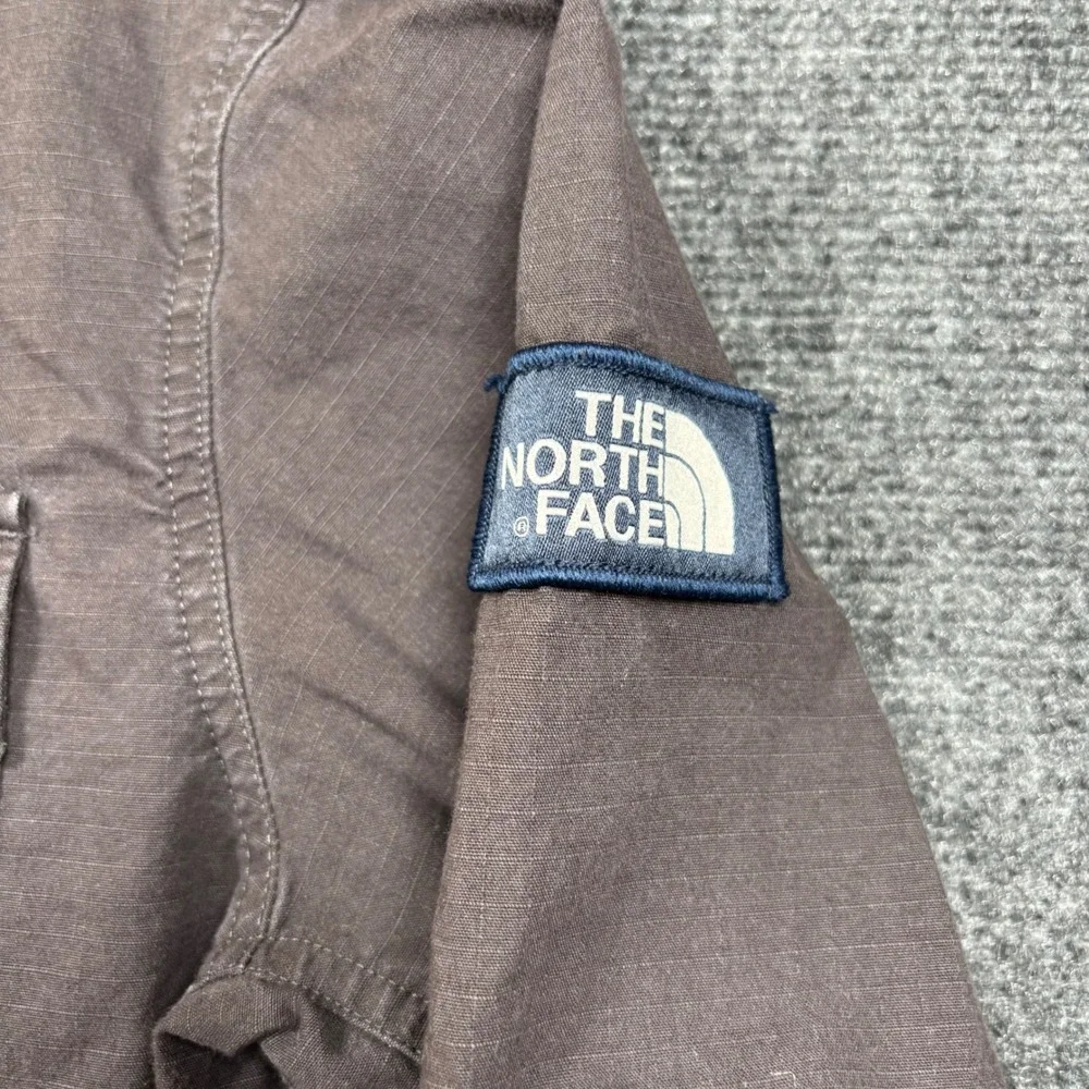 The North Face Utility Shirt Mens M Brown Ripstop Long Sleeve Logo Pockets